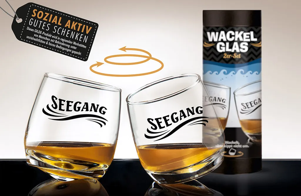 Wackelglas SEEGANG, 2er Set, 200ml, In Geschenkbox