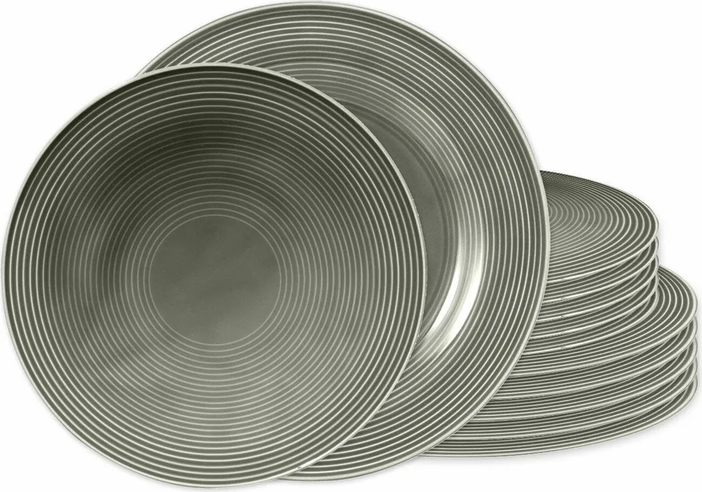 Seltmann Weiden Tafelservice Beat Grau Relief Modern – Bild 4