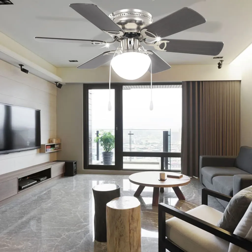 VidaXL Dekorativer Deckenventilator Mit Leuchtmittel 82 Cm Dunkelbraun – Bild 3