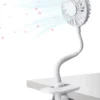 Klippbarer Ventilator Akku Leise USB Klemmbarer Tischventilator Schwenkbar 360° 3 Geschwindigkeiten Wiederaufladbar Schreibtisch Mini Auto Clip-Ventilator Fan