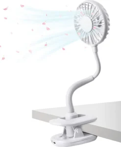 Klippbarer Ventilator Akku Leise USB Klemmbarer Tischventilator Schwenkbar 360° 3 Geschwindigkeiten Wiederaufladbar Schreibtisch Mini Auto Clip-Ventilator Fan