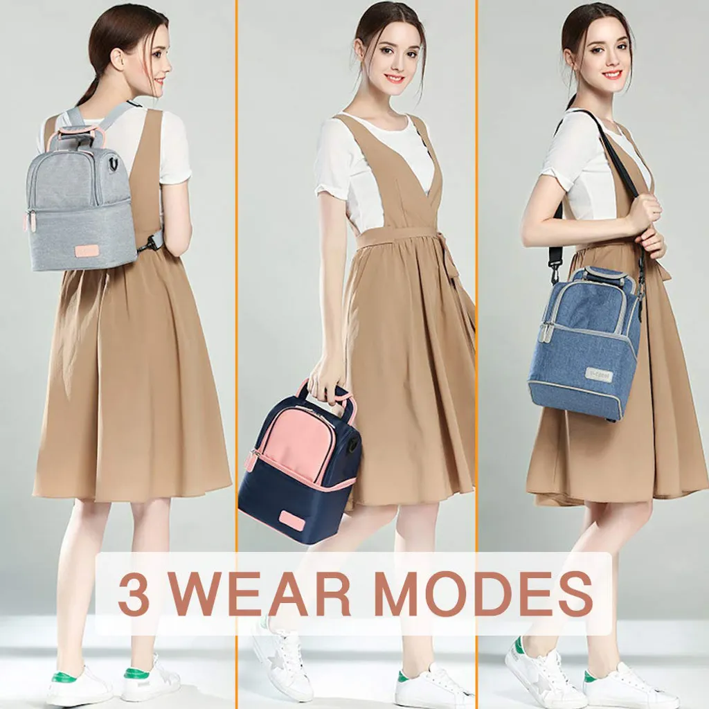 Muttermilch-Kühltasche Mit Kühlakkus, Doppellagig, Passend Für 3 Flaschen, Bis Zu 255 Ml, Für Stillen, Muttermilch, Pumpbeutel, Rucksack ,Denim Blue – Bild 3