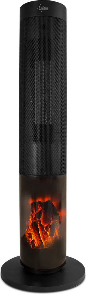SUNTEC Heizlüfter Heat PTC 2000 Flame - Leise Heizturm Inkl. Fernbedienung Timer 2000 Watt | Elektro Heiztower Mit Thermostat 2 Heizstufen | Elektroheizung Kaminfeueroptik | Elektrische Wärme 15-35 °C