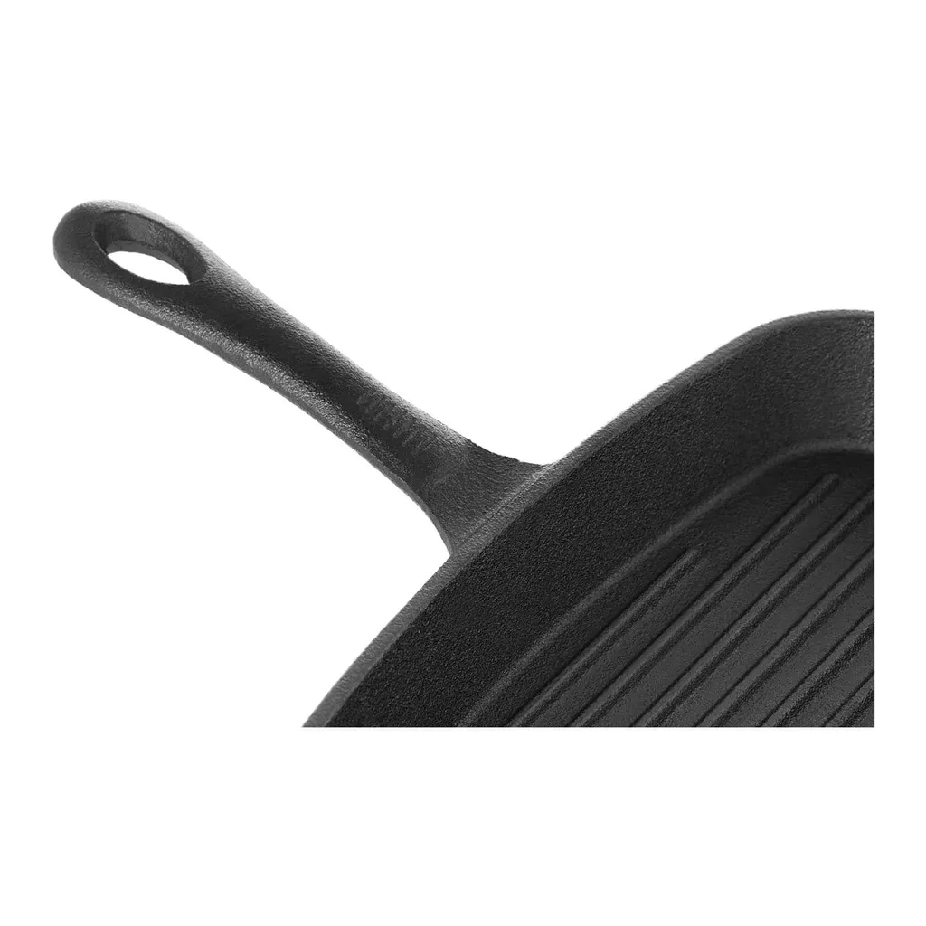 Grillpfanne Gusseisen Steakpfanne Bratpfanne Riffelboden Induktion 24 X 24 Grill – Bild 5