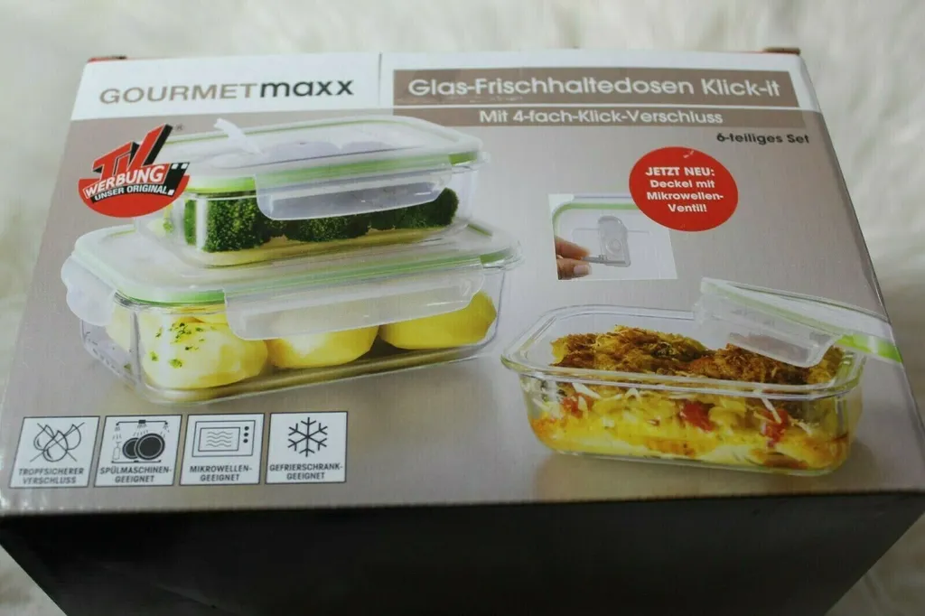 Glas Frischhaltedosen 3er Set Klick-It Gefrierdosen Lunchbox Brotdose Mikrowelle – Bild 20