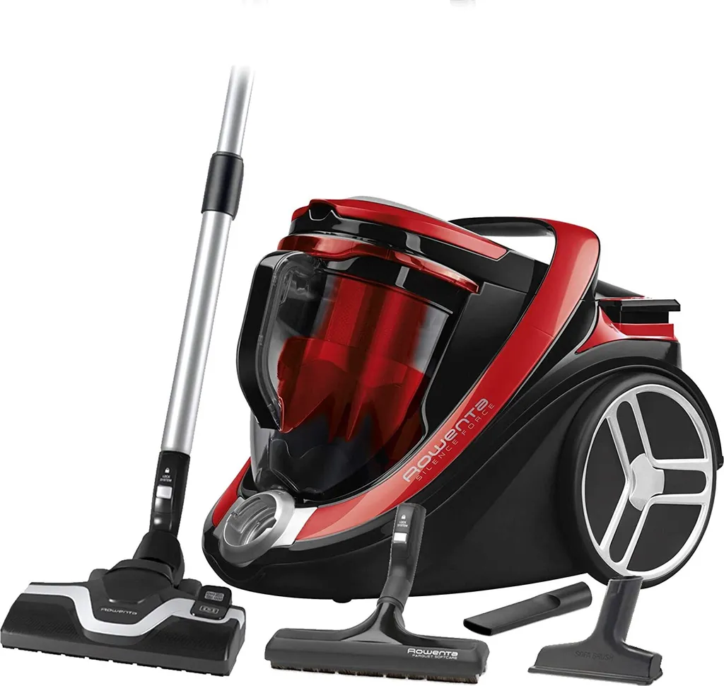 Rowenta RO7649 Silence Force Cyclonic Parkett | Beutelloser Staubsauger | Vacuum-Cleaner | Sehr Leise | 2,5L Staubvolumen | Tierhaar | Auto | Schwarz/Rot – Bild 3