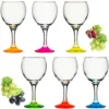 Trinkgläser Bunt Aus Glas Weingläser Mit Buntem Stiel 220ml Set 6-Teilig Getränkeglas Wasserglas Weißweingläser