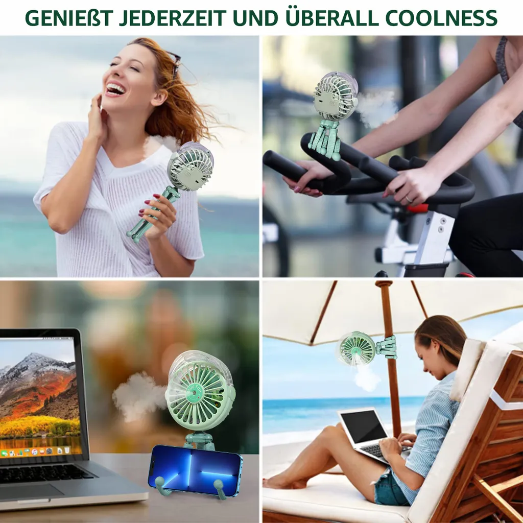 CMYBABEE USB Ventilator Handventilator Mini Fan, Ventilator Und Befeuchter 2 In 1 Design Clip Ventilator Für Kinderwagen, Zuhause & Büro – Bild 5