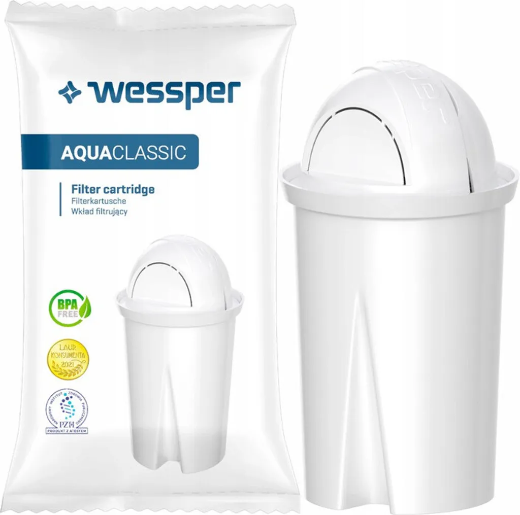 Glas Wasserfilter Wessper 2,5 L Mit 4 Filterkartuschen, Kompatibel Mit Brita Classic -weiß – Bild 3