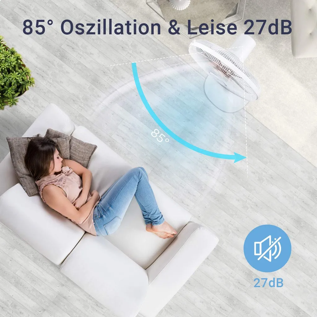 Ventilator Standventilator Fernbedienung FS40-16CR Midea Inverter Motor Leise – Bild 8