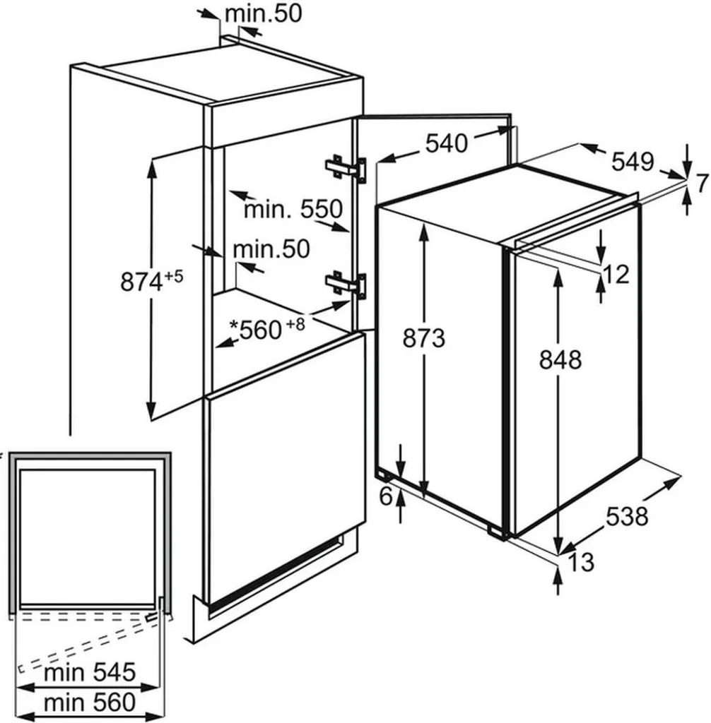 AEG - ABB688E1LS - Einbau-Gefrierschrank - Schlepptürtechnik – Bild 2