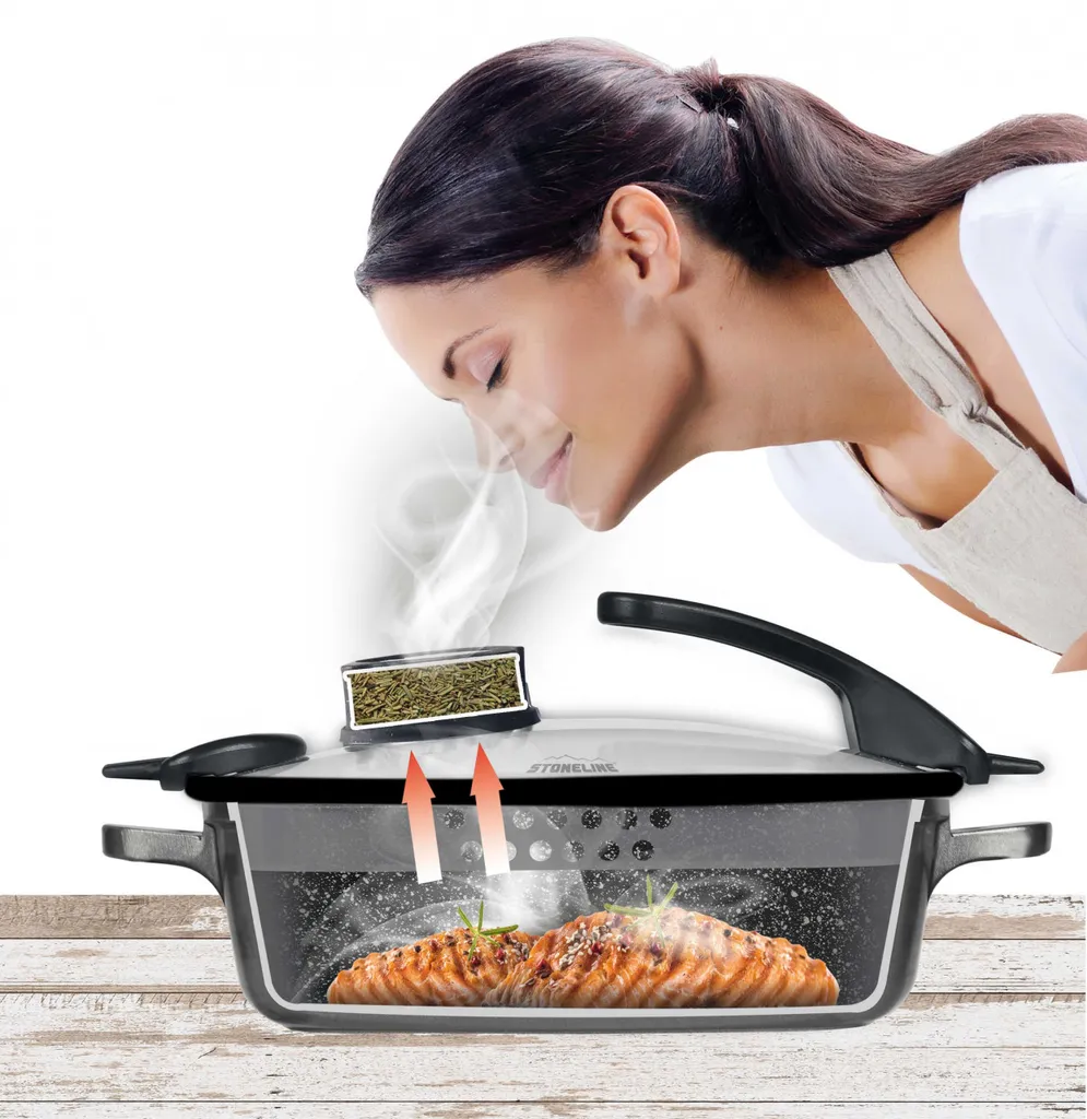 STONELINE® Smell Well Eckpfanne 24 X 24 Cm, Inkl. Glasdeckel Mit Geruchsfilter- Oder Aromafunktion – Bild 8