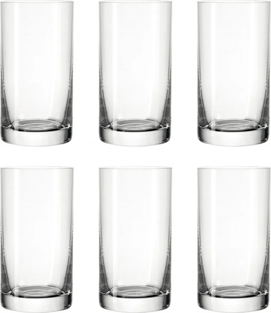 LEONARDO 039612 Easy+ Wasser Becher Medium, Glas, 240ml, H 12cm, Klar (6 Stück)