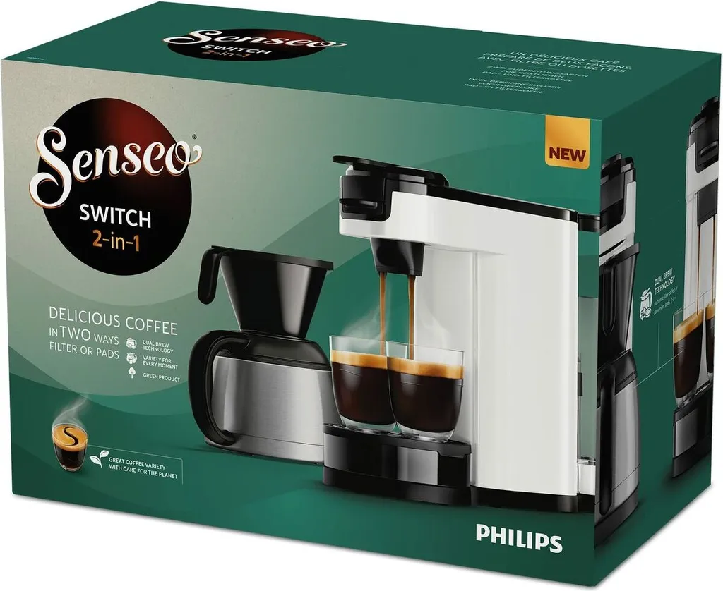 Kaffeemaschine 2 In 1 Senseo Switch Philips HD6592/05, 2 In 1 Mit Filter Und Pod, Isolierte Verse, Crema Plus – Bild 5