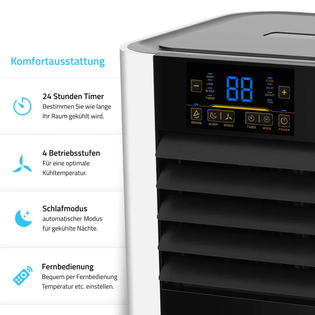 Home Deluxe 4in1 Mobile Klimaanlage Klimagerät Mit Fensterabdichtung + Timer – Bild 3