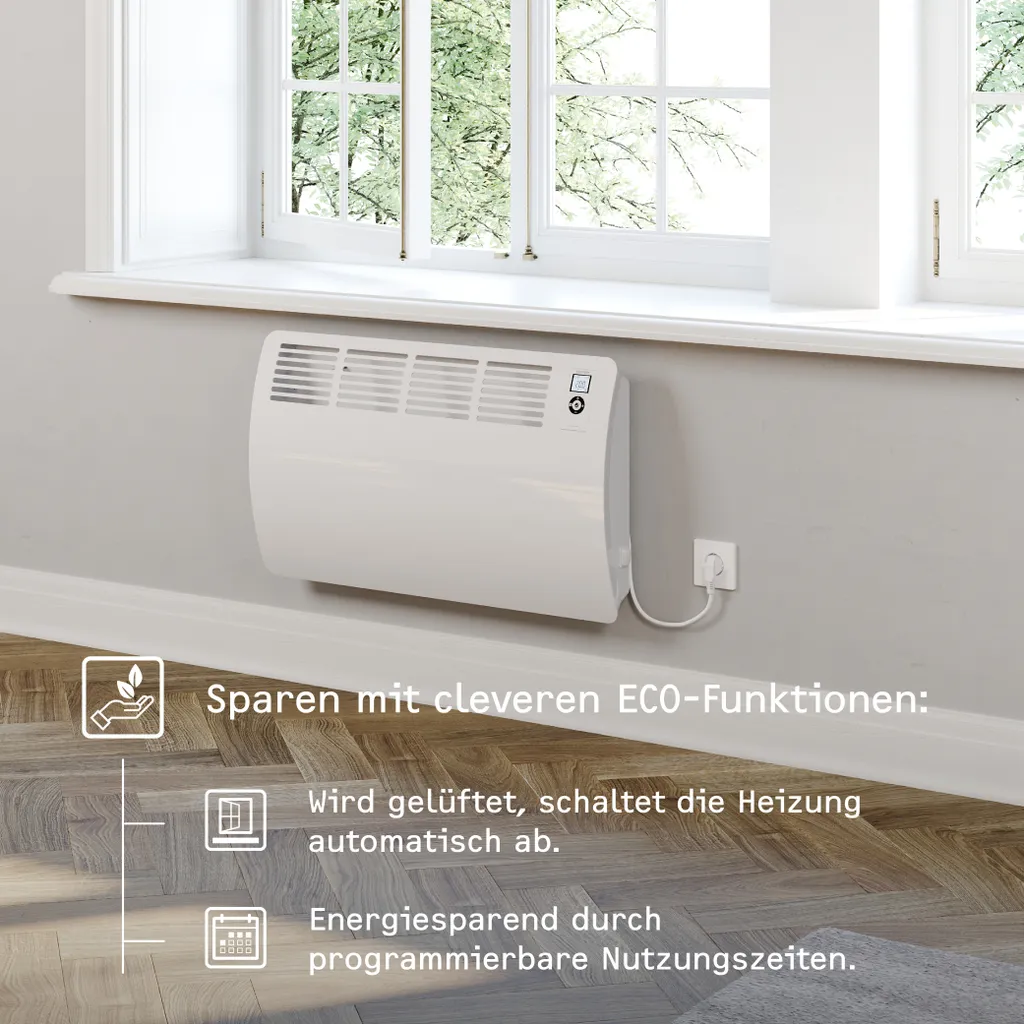 STIEBEL ELTRON Wand-Konvektor CON 30 Premium Für 30 M², 3 KW, Wochentimer, Offene Fenster Erkennung, 237834 – Bild 3