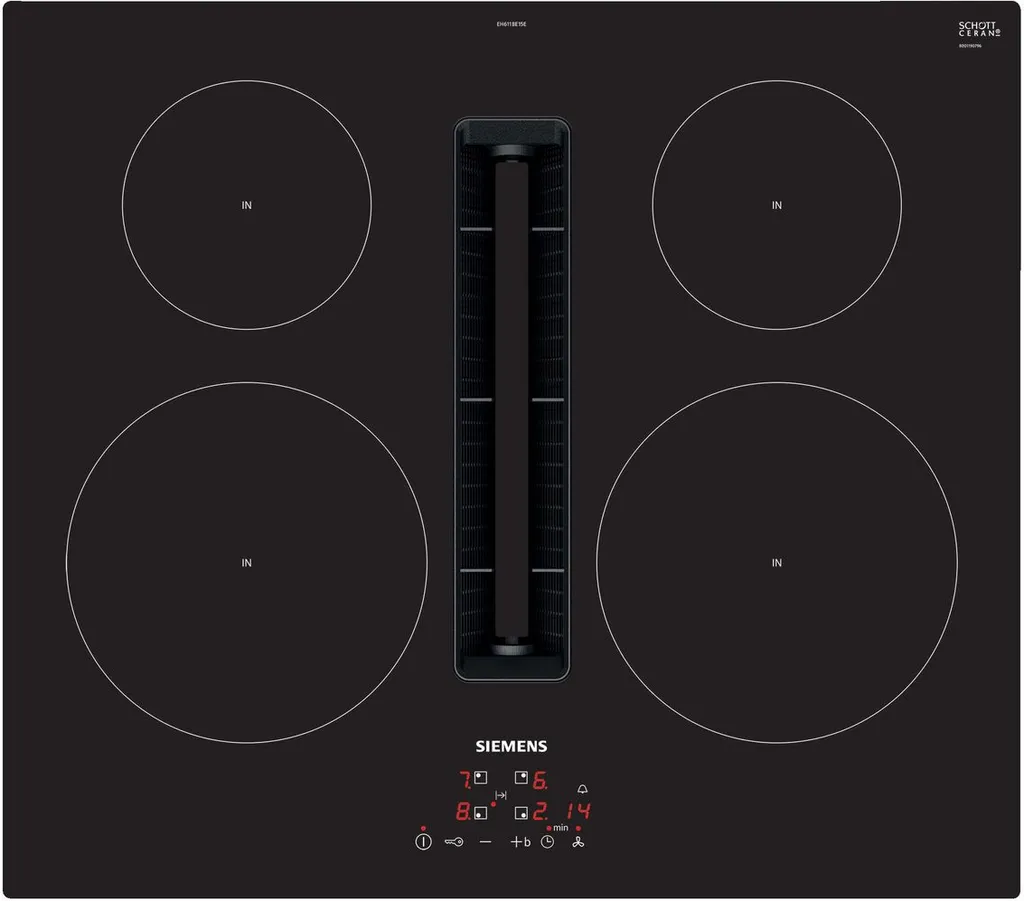 Siemens IQ300 EH611BE15E, Schwarz, Integriert, 60 Cm, Zonen-Induktionskochfeld, Keramik, 4 Zone(n)