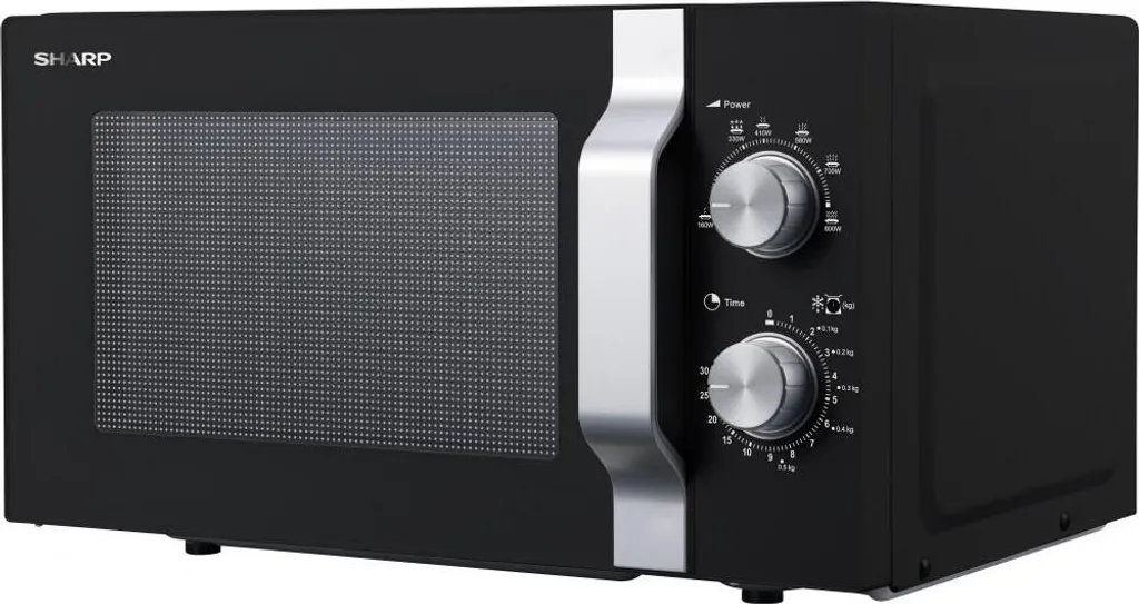 Sharp R204BA Solo-Mikrowelle 6 Leistungsstufen - 800 Watt Leistung Schwarz/Silber – Bild 6