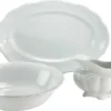 CreaTable 16029 Serviergeschirr Maria Theresia Für 1 Personen, Porzellan, Weiß (1 Set, 3-teilig)