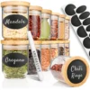 PORADA 12 Stapelbare Gewürzgläser Set 150ml Glasbehälter Mit Deckel Aufbewahrung Küche Gewürzdosen Vorratsdosen Glas Mit Deckel Aufbewahrungsgläser Küchenorganisation Aufbewahrung…