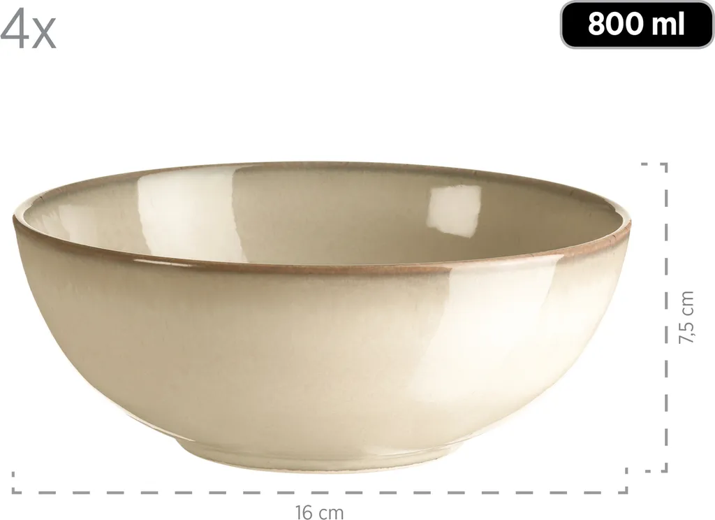 Mäser 931736 Kombiservice Ossia Für 4 Personen, Steinzeug, Grau (1 Set, 16-teilig) – Bild 5