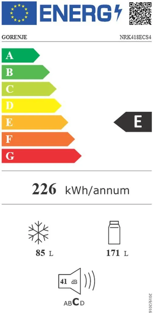 Gorenje NRK 418 ECS4 Kühl-Gefrierkombination - NoFrostPlus - MultiFlow 360° - CrispZone - 256 Liter Gesamtvolumen: Kühlteil 171 L / Gefrierteil 85 L - LED-Innenbeleuchtung - CrispZone - EasyTray – Bild 9