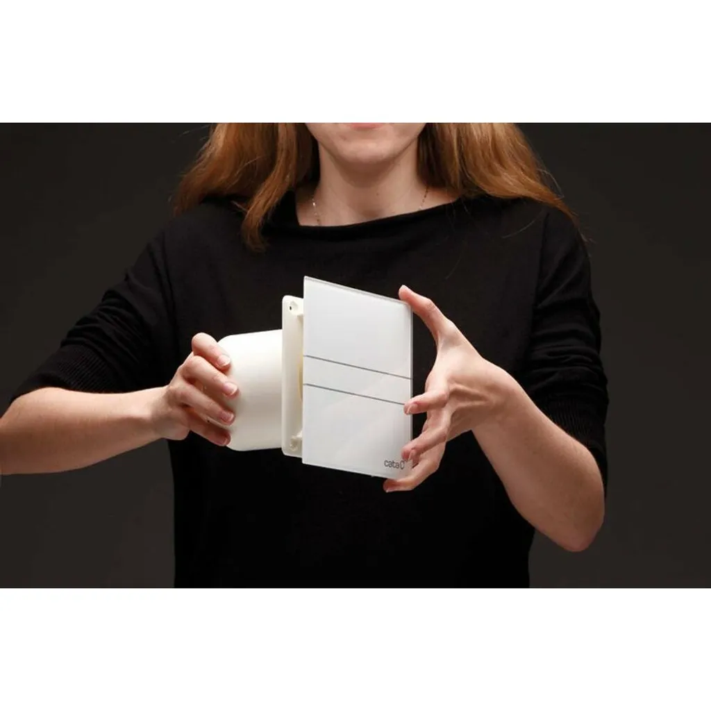 Cata Bad Glas Dunstabzugshaube 150mm Weiß Feuchtetemperaturanzeige – Bild 2