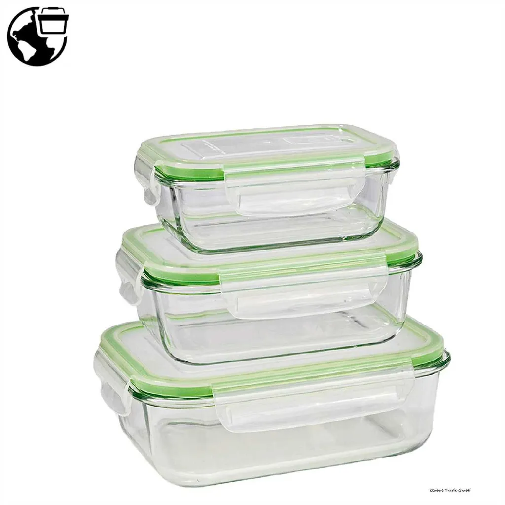 Glas Frischhaltedosen 3er Set Klick-It Gefrierdosen Lunchbox Brotdose Mikrowelle – Bild 13