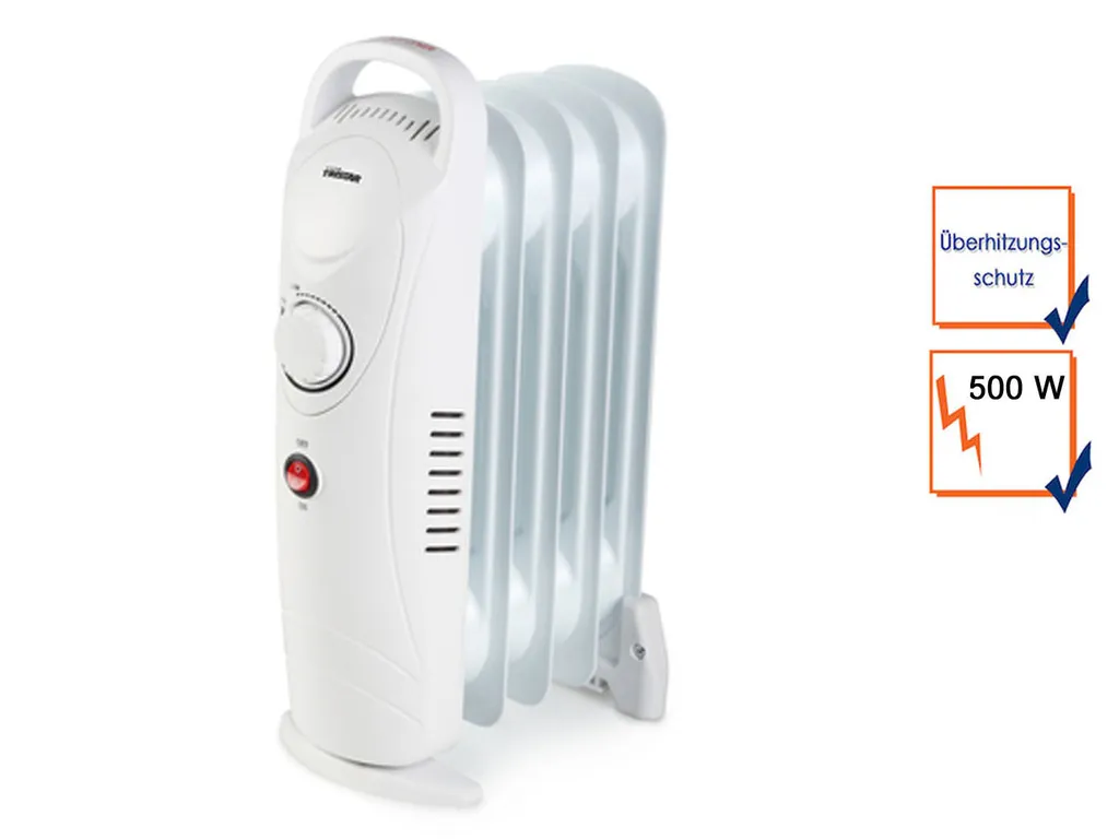 Tristar Elektroheizung Mini-Ölradiator 5 Rippen KA-5103 500 W – Bild 9