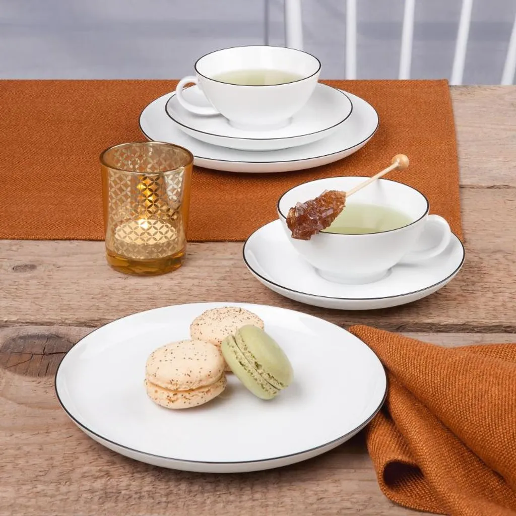 Seltmann Weiden Teeservice Lido Schwarz Mit Farbrand Zeitlos – Bild 3