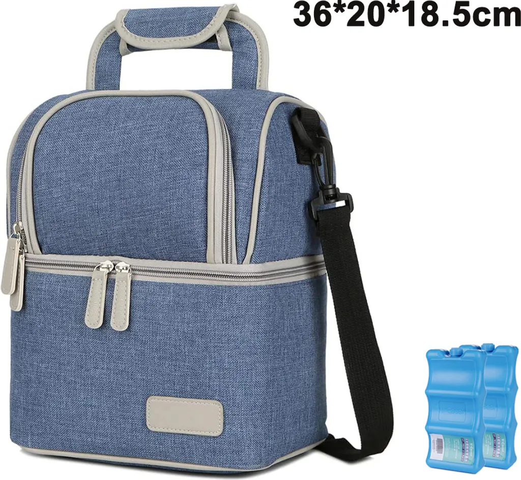 Muttermilch-Kühltasche Mit Kühlakkus, Doppellagig, Passend Für 3 Flaschen, Bis Zu 255 Ml, Für Stillen, Muttermilch, Pumpbeutel, Rucksack ,Denim Blue – Bild 2
