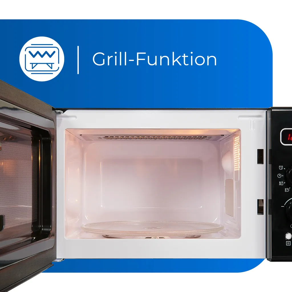 Exquisit Mikrowelle RMW720-3GDIG Schwarz | 20 Liter Nutzinhalt | 700 Watt | Schwarz – Bild 5