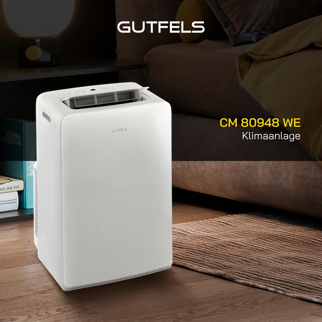 GUTFELS Klimagerät CM 80948 We | Mobiles Klimagerät | 9000 BTU / 2,6 KW Kühlleistung | 970 W Leistung | Weiß – Bild 2