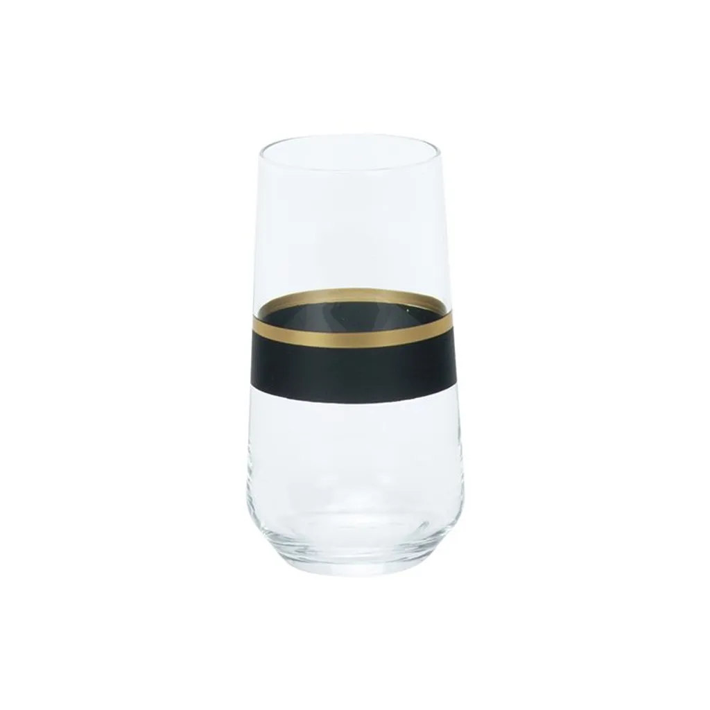 Longdrinkgläser Set | Schwarz-Gold 6-Teilig – Bild 2