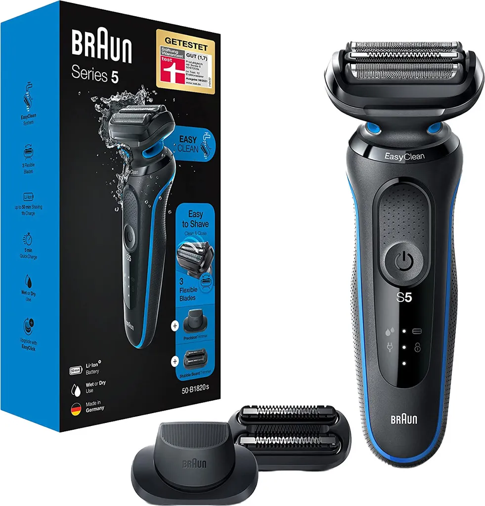Braun Series 5s Rasierer Herren, Elektrorasierer Mit 3 Flexiblen Klingen, Präzisionstrimmer