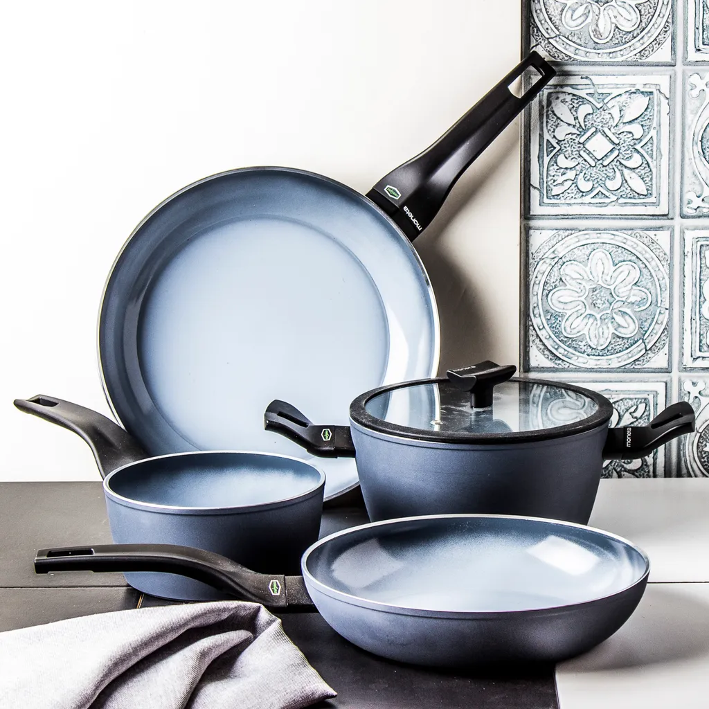 Moneta Aria Kochset, 5-tlg., Kochtopf, Bratpfanne, Topf, Pfanne, Stieltopf, Deckel, Aluminium, 0014126573 – Bild 8