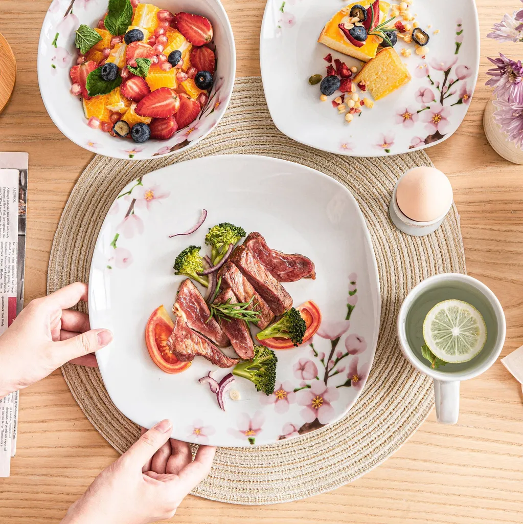 VEWEET Porzellan Kombiservice 'Annie', 40 Teilig Geschirrservice Für 8 Personen, Frühstückservice Mit Je 8 Eierbecher, Kaffeebecher 350 Ml, Müslischalen, Dessertteller Und Flachteller – Bild 3