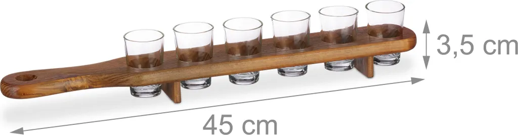 Relaxdays Schnapsbrett Holz Mit 6 Gläsern – Bild 4