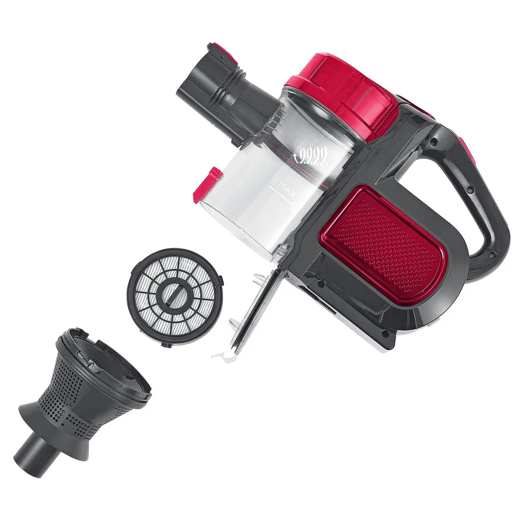 Juskys 2in1 Handstaubsauger & Akku Staubsauger - Beutellos & Kabellos – Bis 55 Min Laufzeit - Lithium-Ionen Akku, Wandhalterung & Ladestation – Rot – Bild 18