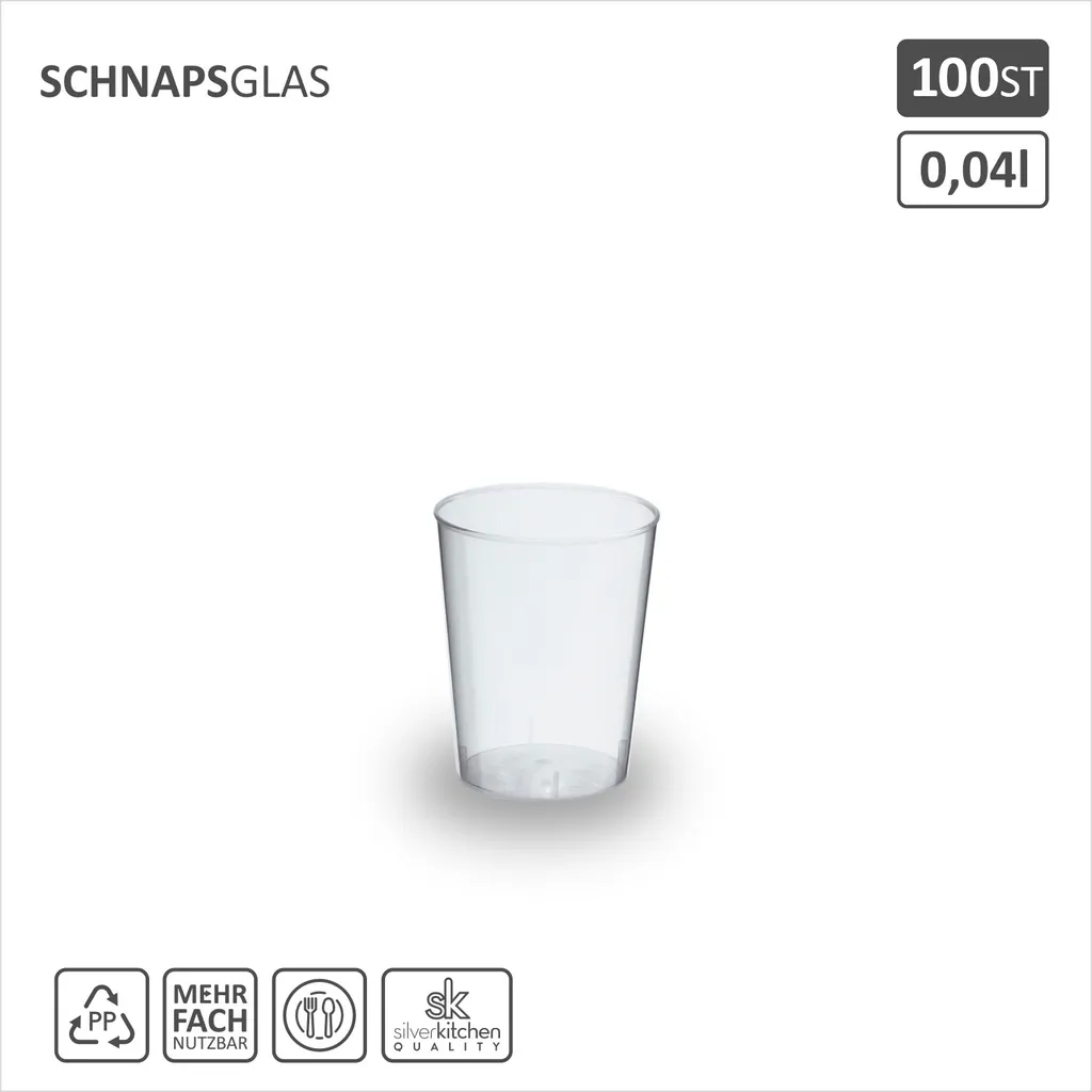 100 Schnapsgläser Aus Plastik, 4 Cl, Transparent, Mehrweg Shot Becher – Bild 2