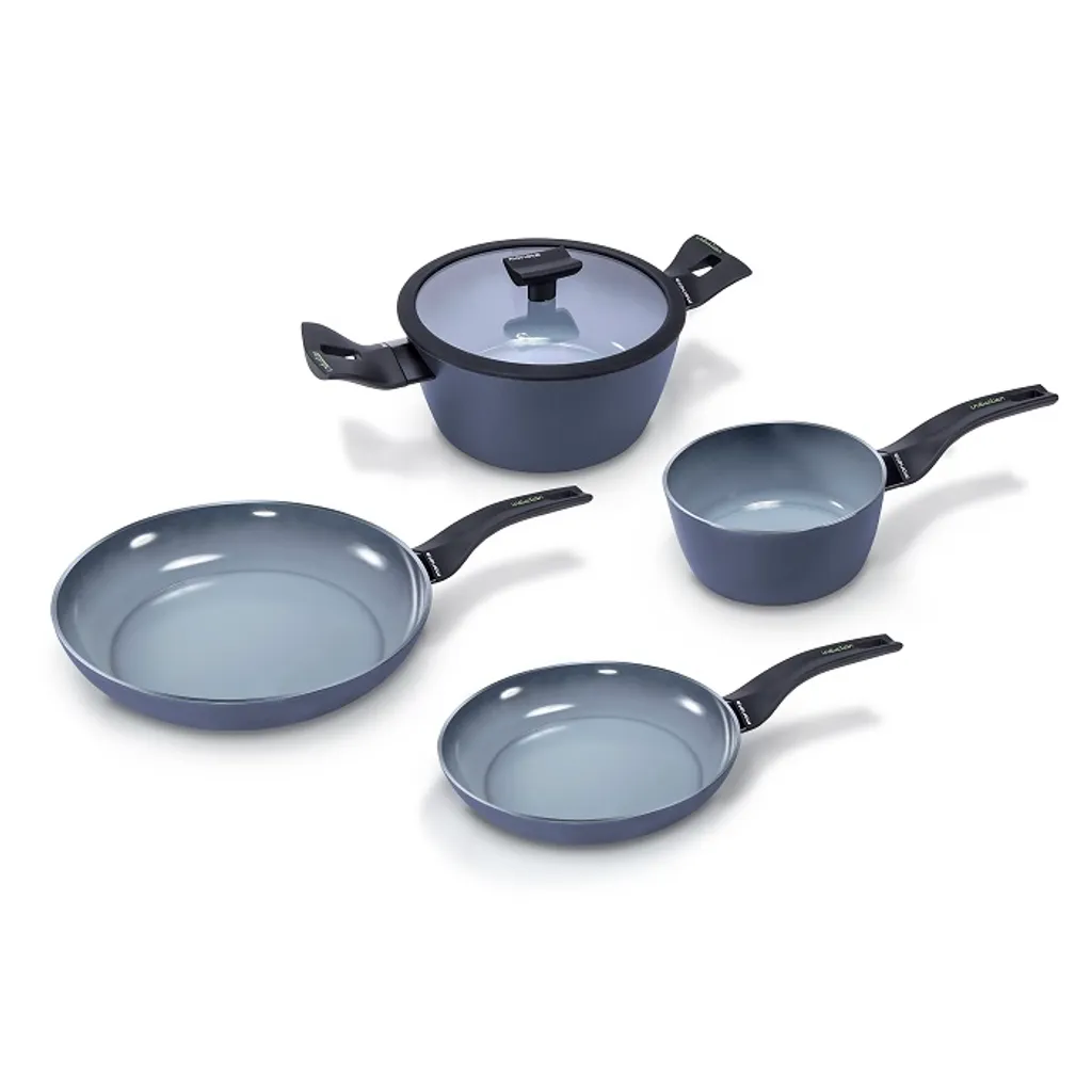 Moneta Aria Kochset, 5-tlg., Kochtopf, Bratpfanne, Topf, Pfanne, Stieltopf, Deckel, Aluminium, 0014126573 – Bild 7