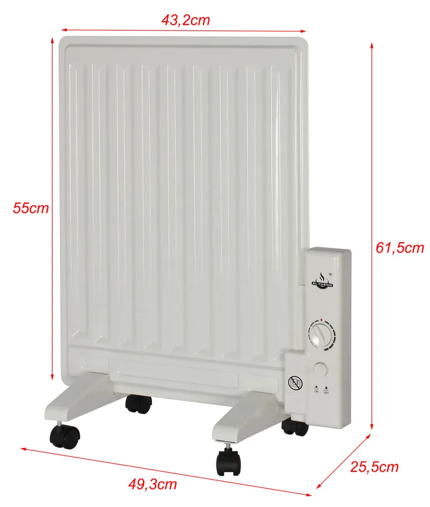 El Fuego Öl-Panelheizer AY4961, 400 W – Bild 3