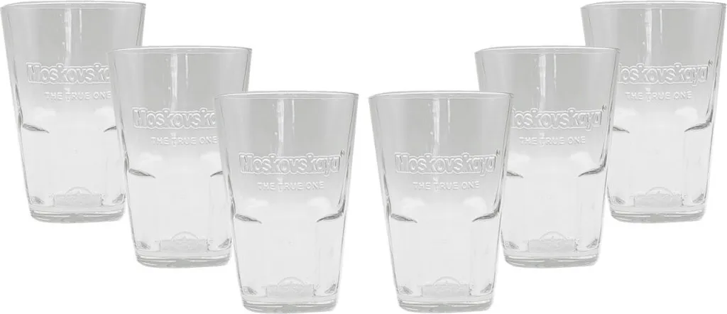 Moskovskaya Vodka Wodka 6er Set Longdrink Glas Gläser 6x 0,340 Liter