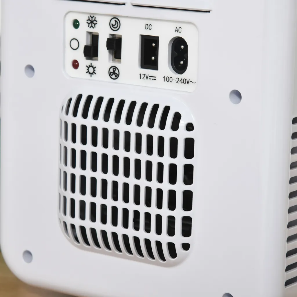 HOMCOM 4L Auto-Kühlschrank Kühlbox Mini-Kühlschrank DC 12V AC 230V/50Hz 60 W Für Auto Und Camping Weiß 25,8 X 20,5 X 26,3 Cm – Bild 6