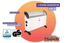 Mauk Mobile Elektroheizung Mit 3 Heizstufen, 2000 Watt