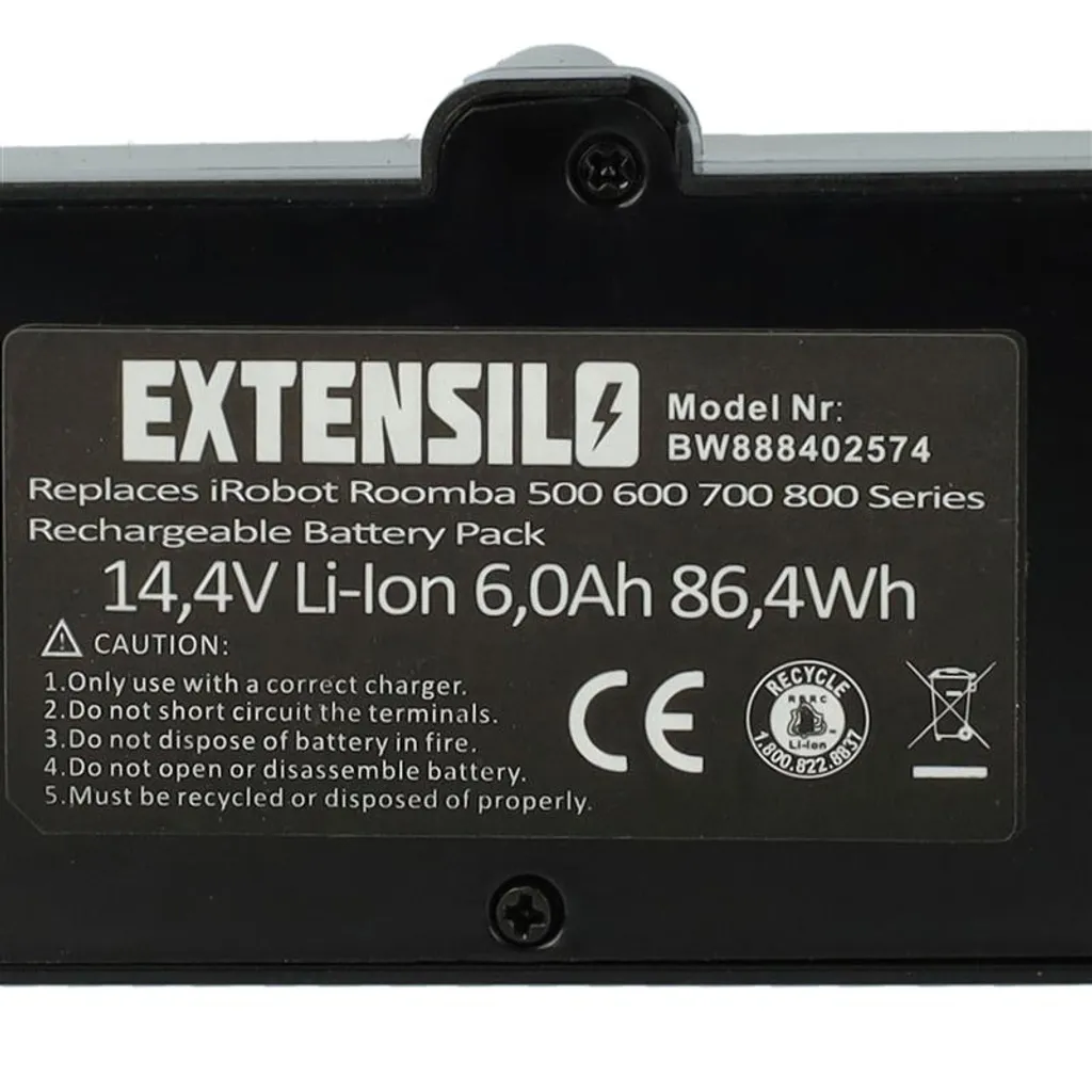 Staubsauger-Akku Für IRobot Roomba 614, 801, 960, Serien 600, 800, 900 - 6000 MAh, 14,4 Volt, Li-Ion – Bild 5