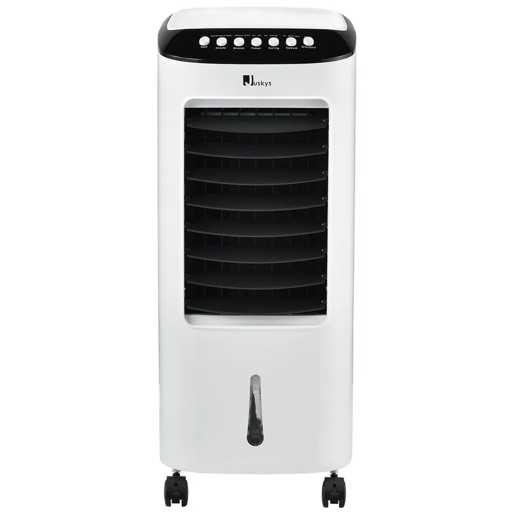 Juskys Mobile Klimaanlage Mit Fernbedienung, Schwingfunktion & Timer – Klimagerät 65 Watt 76 Cm – Luftkühler 3 Geschwindigkeiten – Weiß – Bild 7