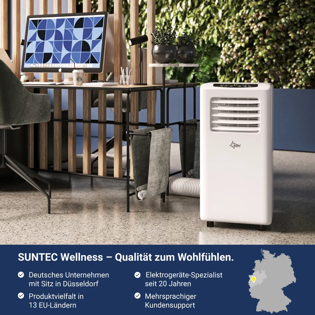 SUNTEC Mobiles Lokales Klimagerät Impuls 2.6 Eco R290 | Für Räume Bis 80 M3 (34 M2) | Inkl. Abluftschlauch | Kühler Und Entfeuchter Mit ökologischem Kühlmittel R290 | 9.000 BTU/h, EEK A – Bild 5
