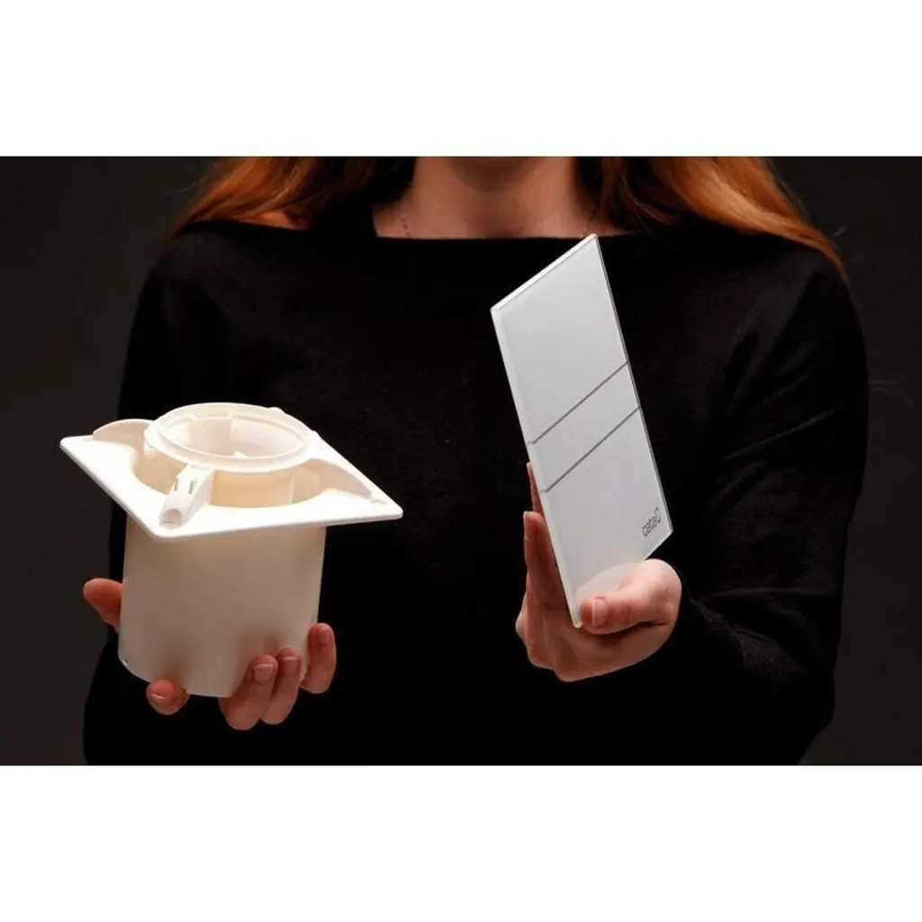 Cata Bad Glas Dunstabzugshaube 150mm Weiß Feuchtetemperaturanzeige – Bild 4