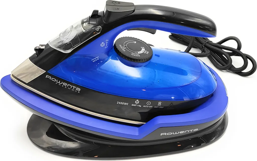 Rowenta DE5010 Dampfbügeleisen Ohne Schnur Mit Ladestation Blau Schwarz – Bild 4